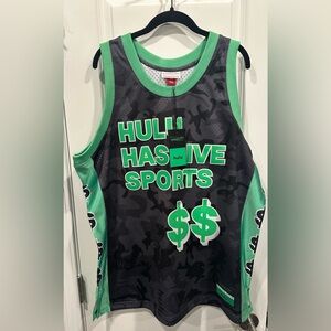 NWT Men’s Mitchell & Ness Hulu Has Live Sports Money Black/Green #127 Jersey- XL